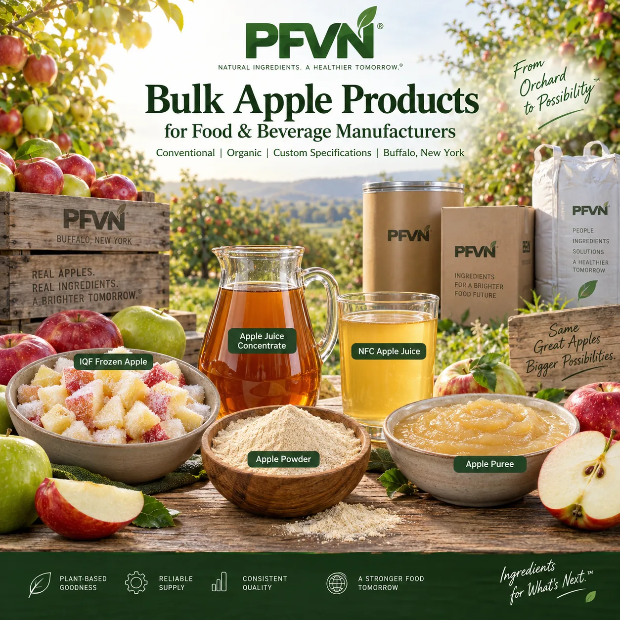 Apple powder for industrial manufacturing