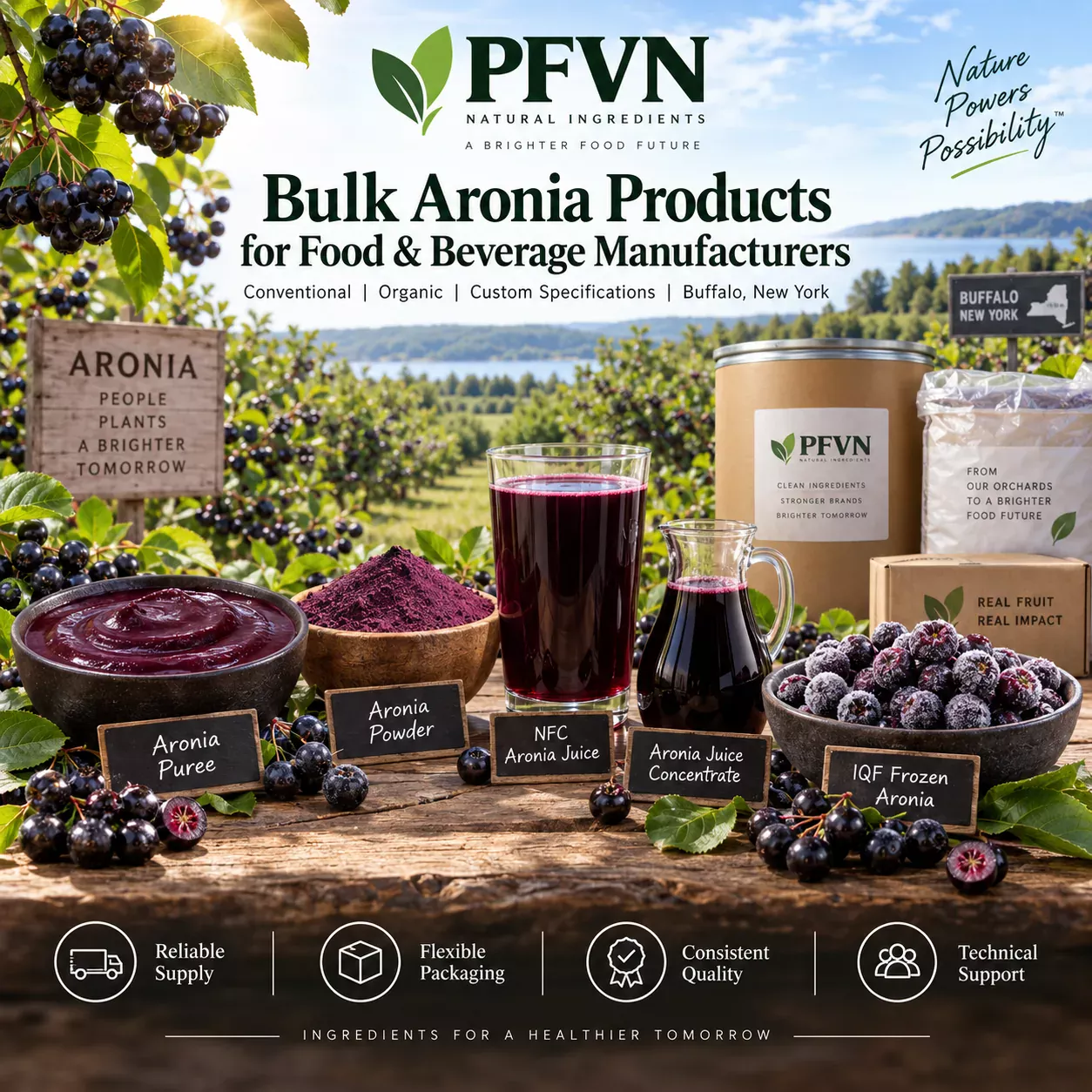 Aronia puree for industrial manufacturing
