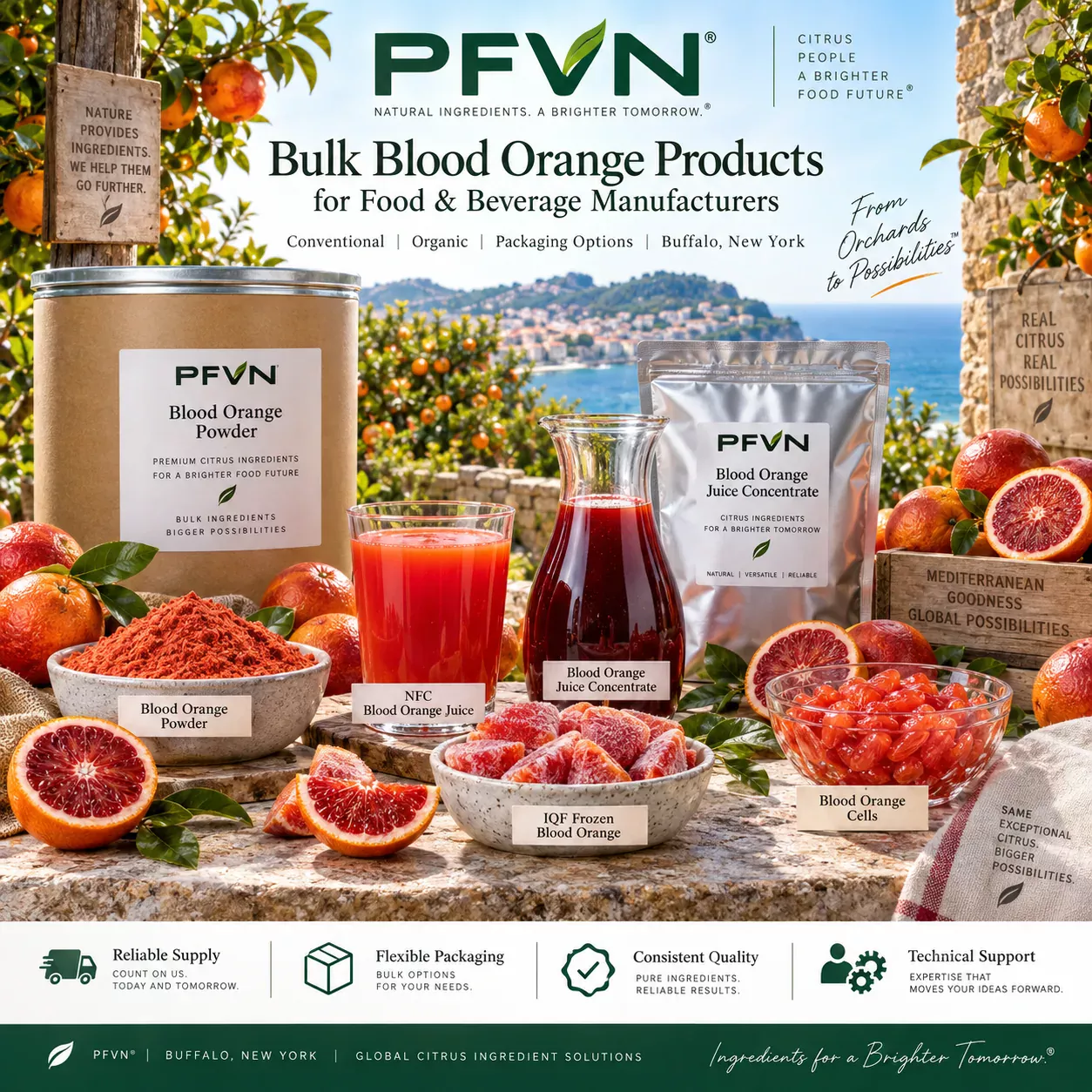 Blood Orange nfc juice for industrial manufacturing