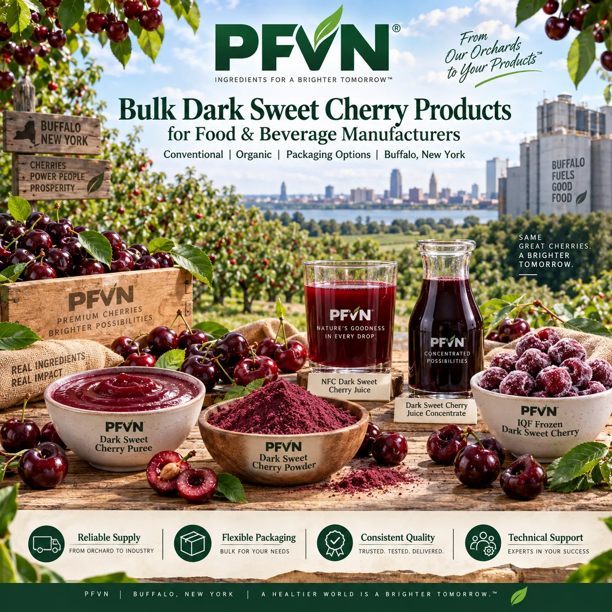 Dark Sweet Cherry puree for industrial manufacturing