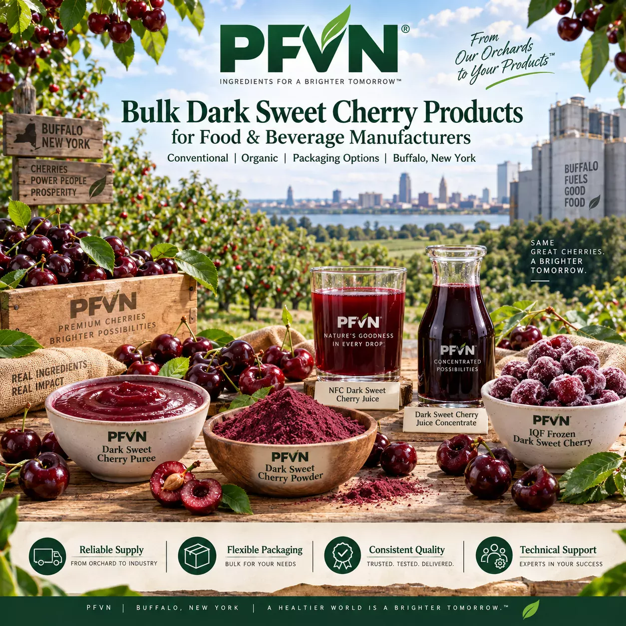 Dark Sweet Cherry puree for industrial manufacturing