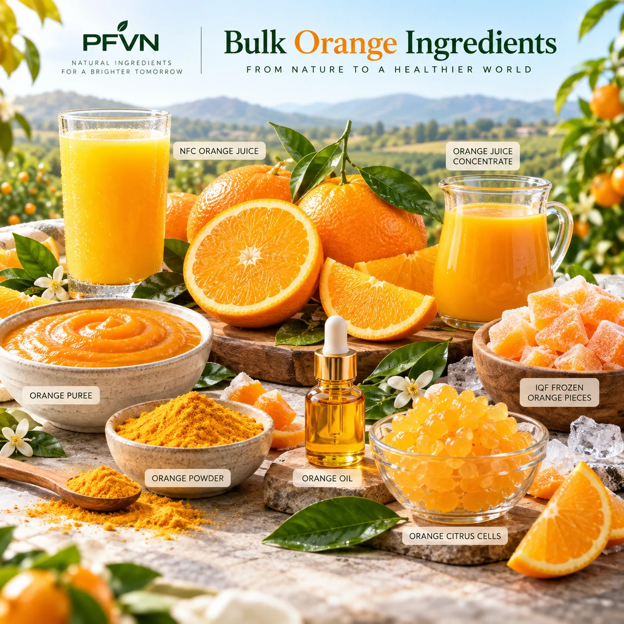 Orange nfc juice for industrial manufacturing