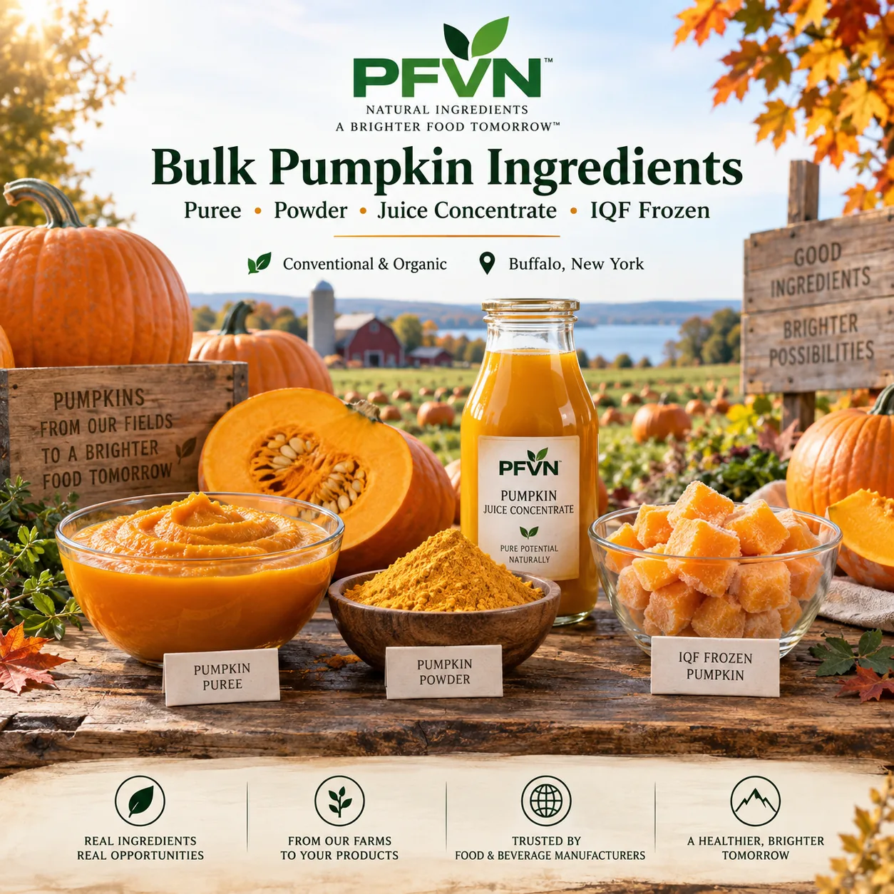 Pumpkin powder for industrial manufacturing