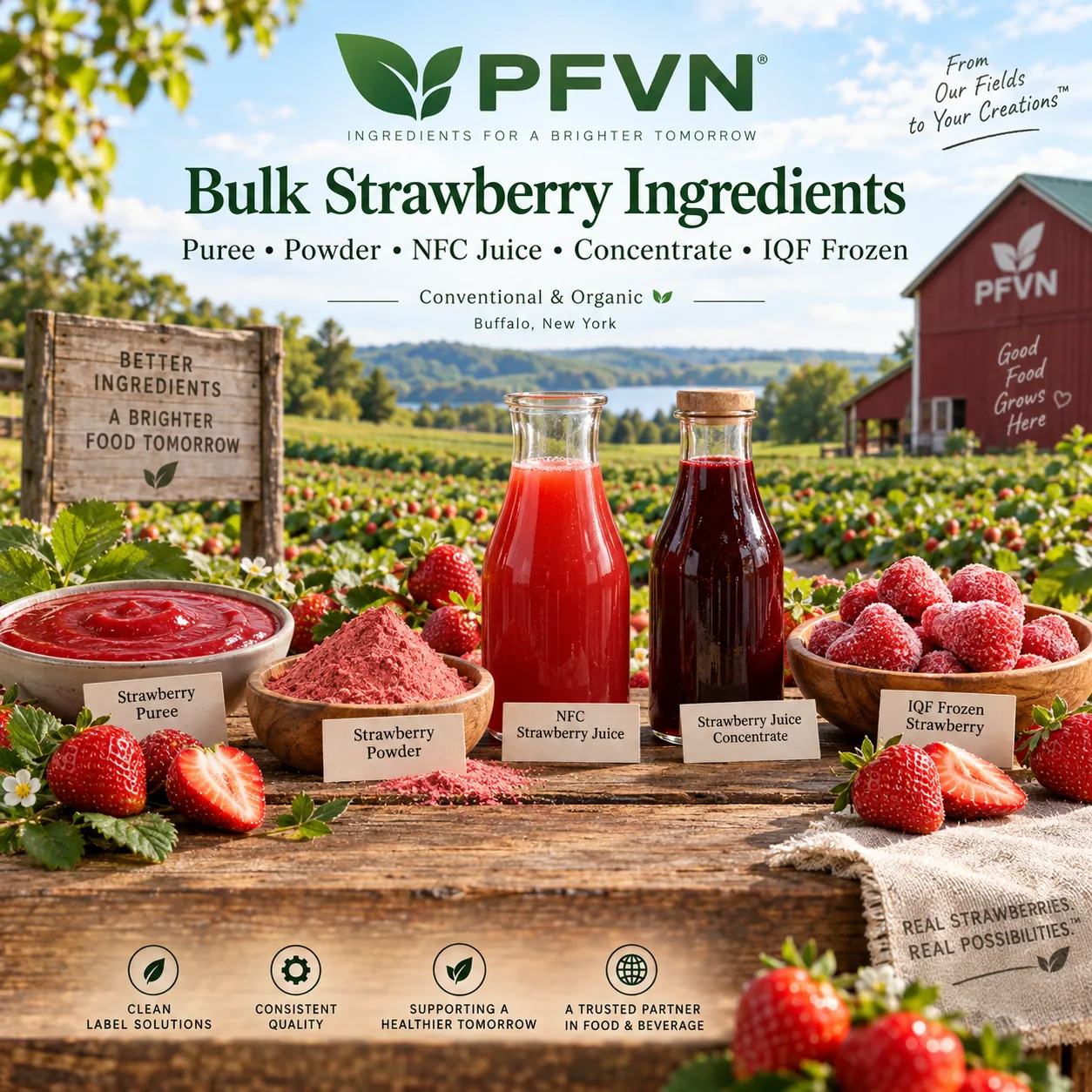 Strawberry nfc juice for industrial manufacturing